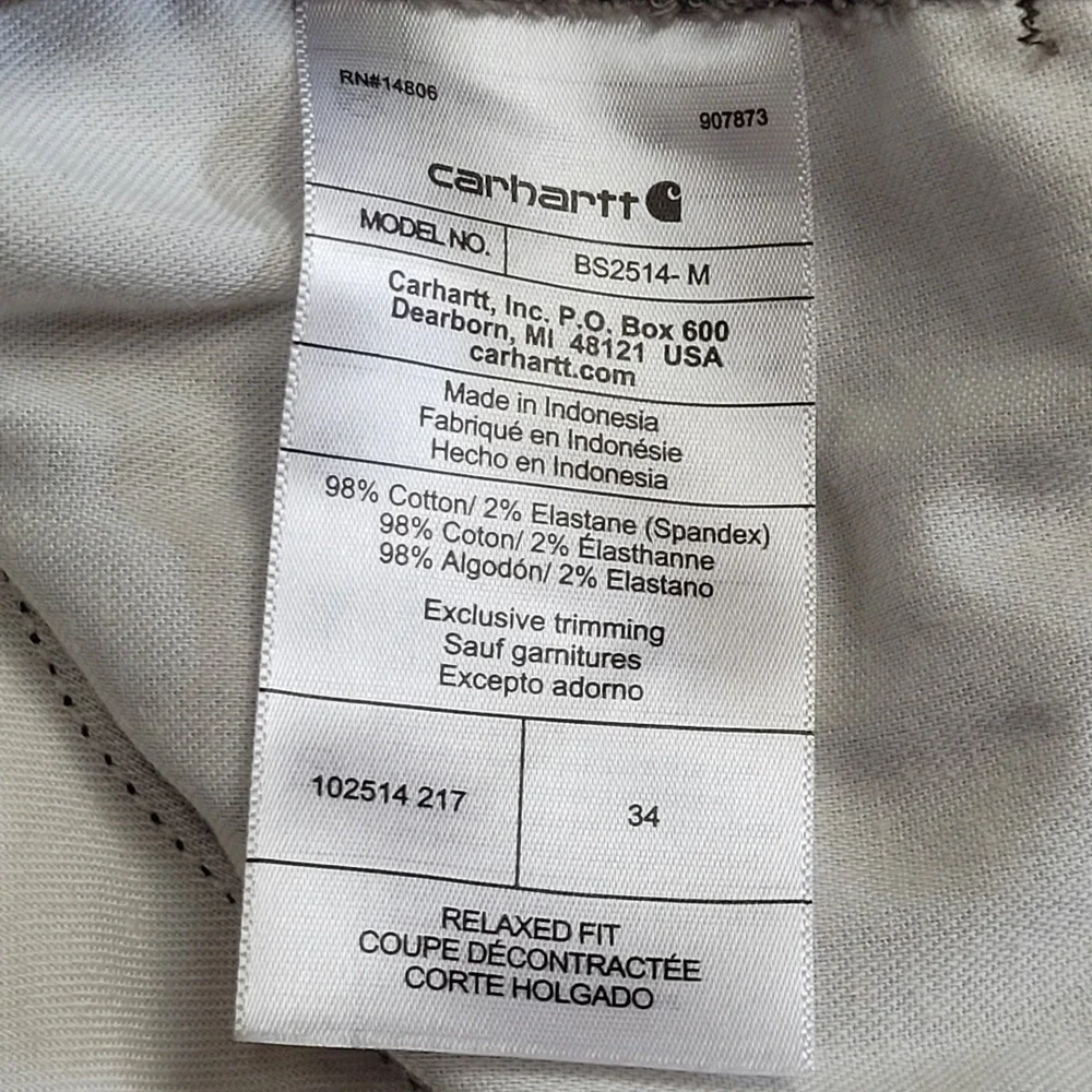 Carhartt Shorts Men 34 (36x10) Relaxed Fit Olive Green Canvas Workwear NWOT